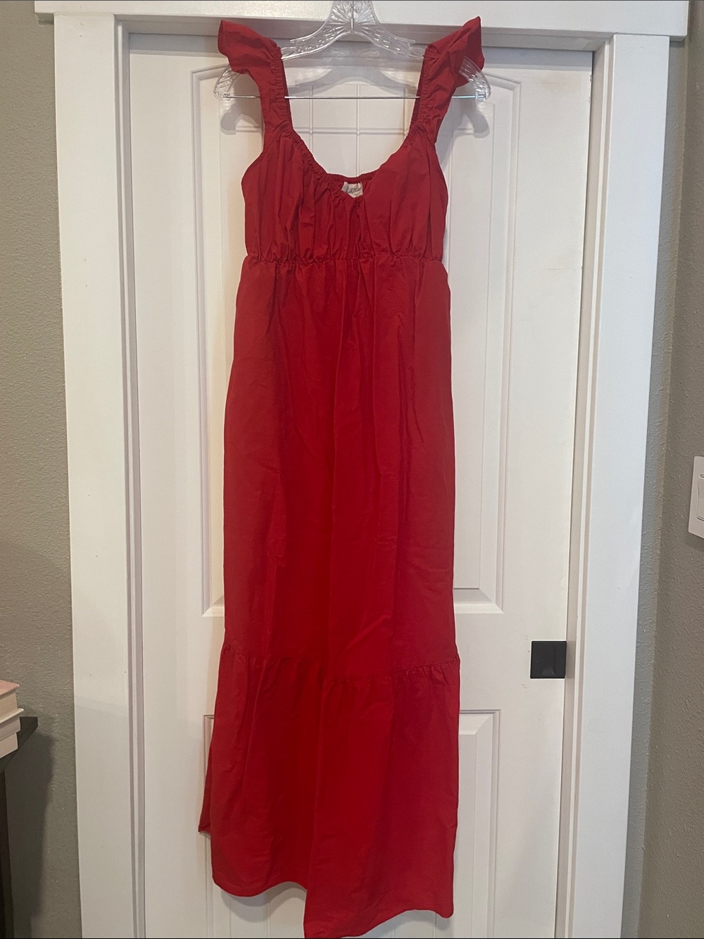 Universal Thread Red Ruffle-Shoulder Maxi Dress - Picture 1 of 4
